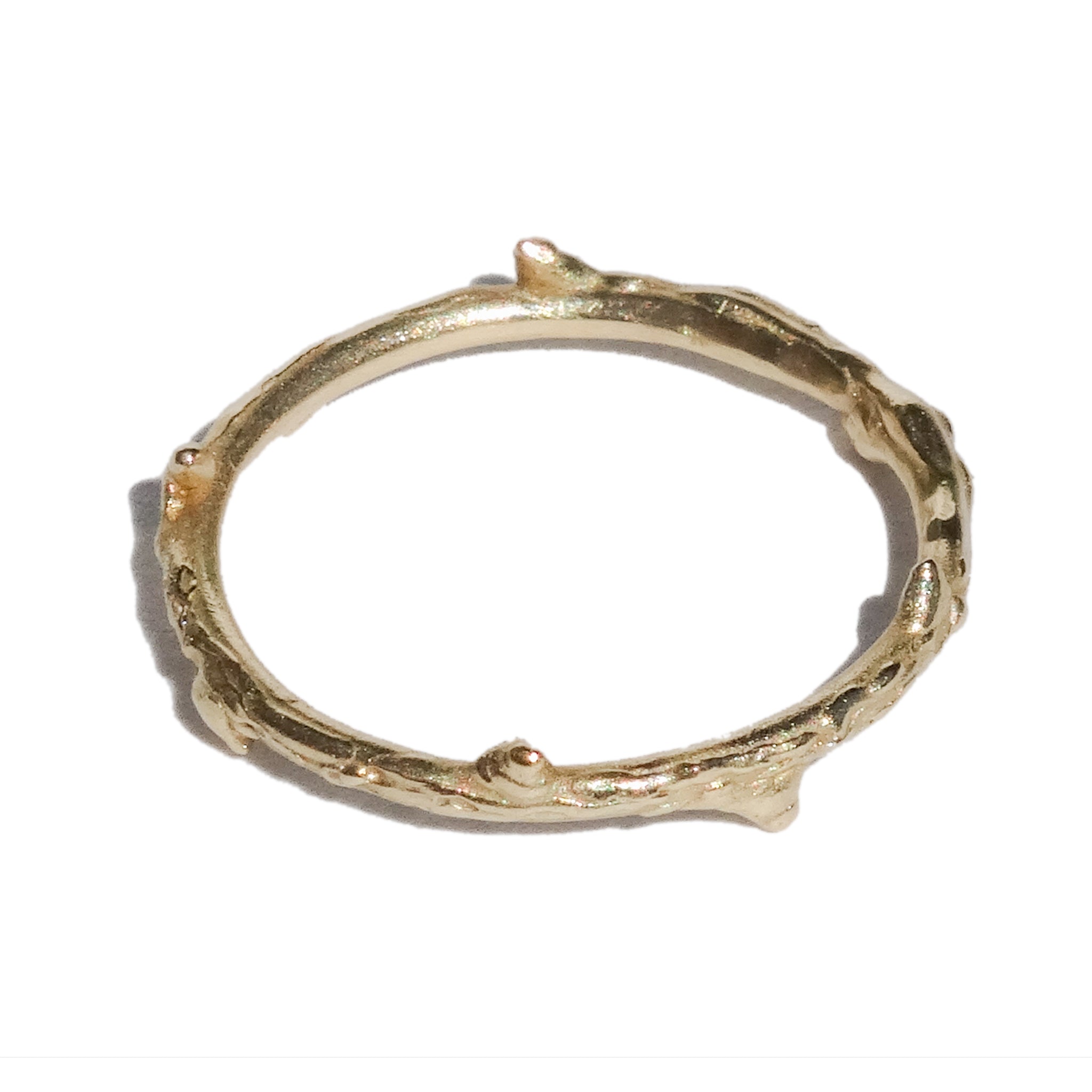 Bramble Straight Ring Band Cast in 9ct Yellow Gold